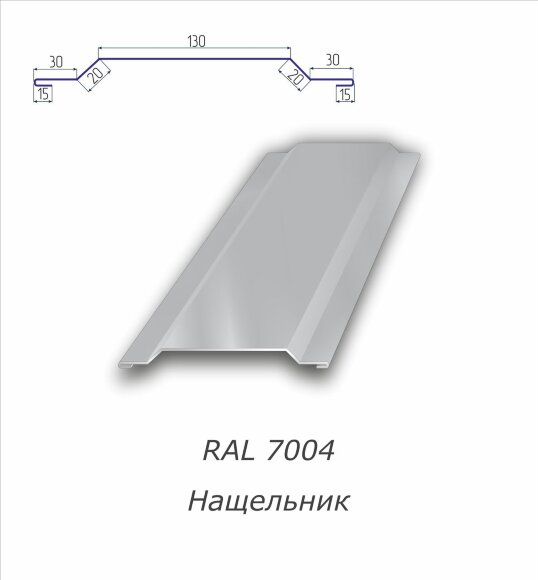 Нащельник  с полимерным покрытием RAL 7004