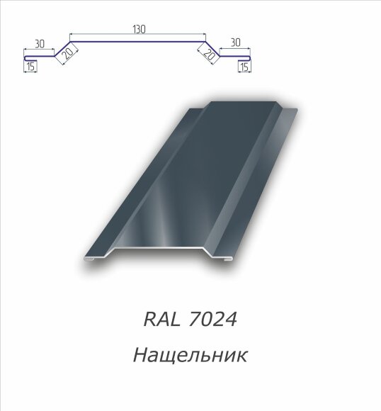 Нащельник  с полимерным покрытием RAL 7024