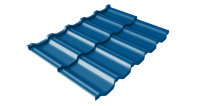 Металлочерепица модульная Kvinta Uno GL c 3D резом 0,45 PE RAL 5005 сигнальный синий