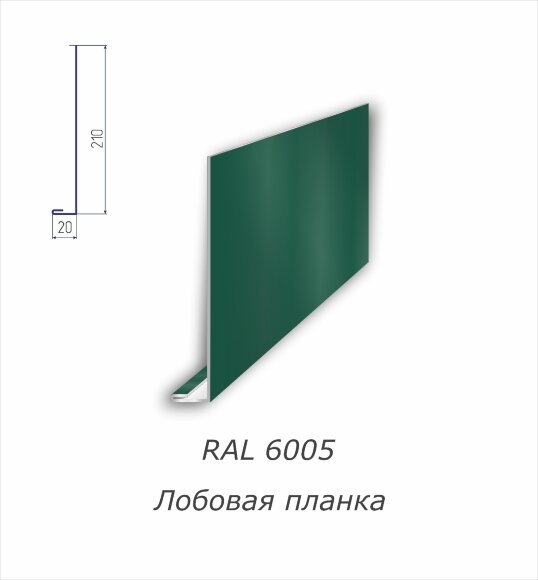 Лобовая планка с полимерным покрытием RAL 6005