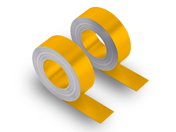 Штрипс с полимерным покрытием Полиэстер, цвет RAL 1003 (Сигнальный желтый)