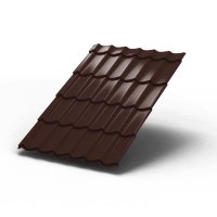 Металлочерепица МП Макси (PURMAN-20-8017-0.5) Коричневый шоколад