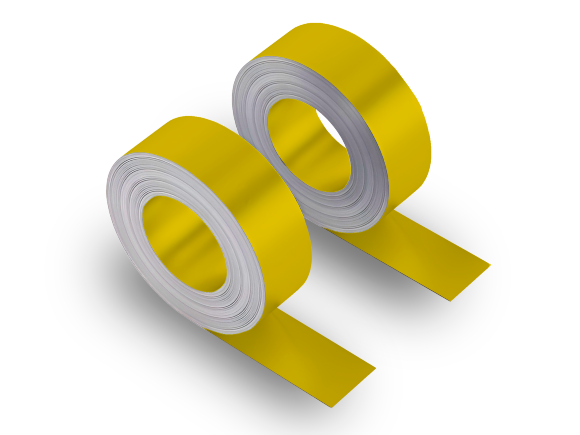 Штрипс с полимерным покрытием Полиэстер, цвет RAL 1012 (Лимонно-желтый)