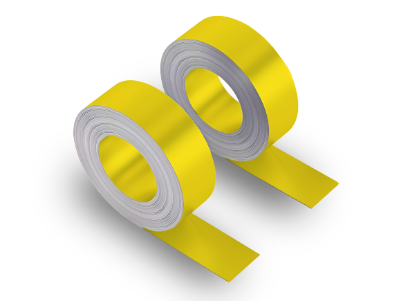 Штрипс с полимерным покрытием Полиэстер, цвет RAL 1018 (Цинково-желтый)